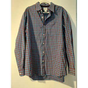 LL Bean Signature Men's Slim Fit Shirt Navy Blue, Button Down, Casual Large